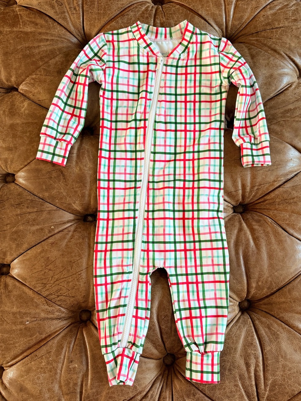 Cecil and Lou Christmas Plaid Zip Romper 3-6M Baby Holiday‎ Pajamas NWOT